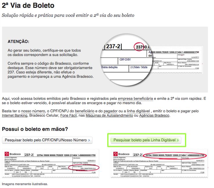 Boleto bancário do Cartão C&A BradesCard pela internet » O 